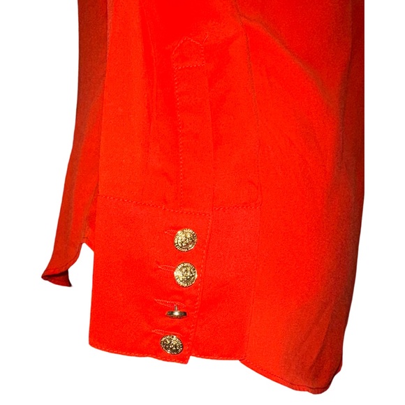 HOLLAND COOPER Gold Button Up Red/Orange Blouse Top Shirt UK6 - S - US2 - Picture 5 of 8